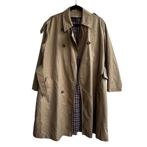 Eddie Bauer Mens Tan Double Breasted Trench Coat Expedition Outfitters Seattle
